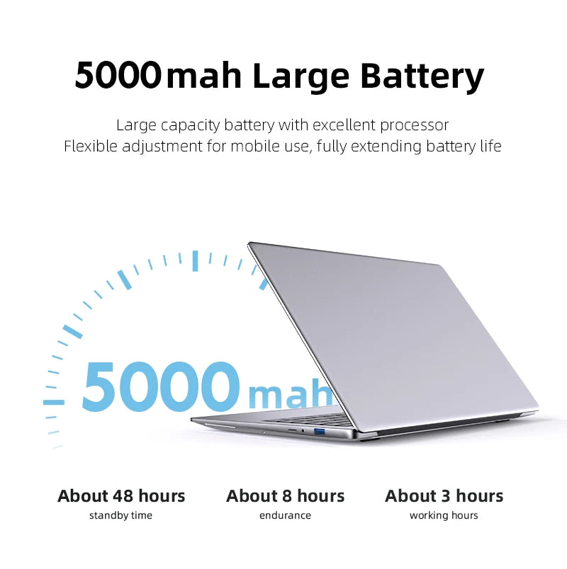 2026 New Laptop Computer Windows 11 Pro Intel Atom A3950 2025 Notebook PC Gamer 12GB RAM 512GB 1TB SSD 1920*1080 Office Computer