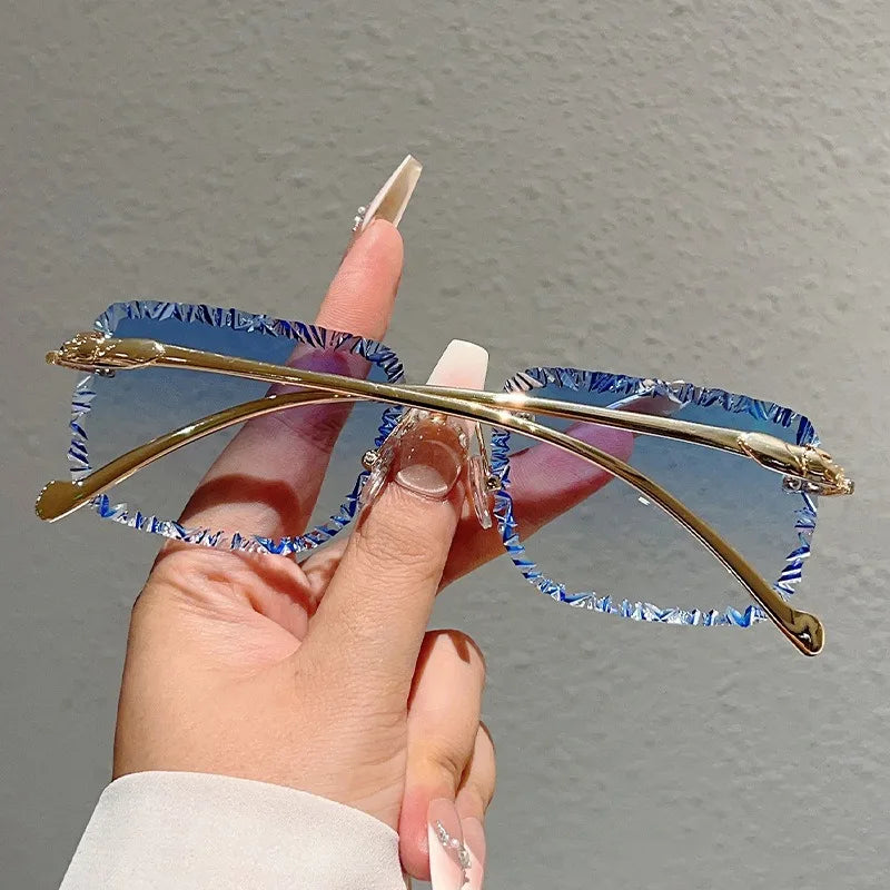 Fashion Luxury Brand Designer Sunglasses Women Men 2026 Leopard Rimless Vintage Elegant Shades Glasses Trendy Cute Sunglasses