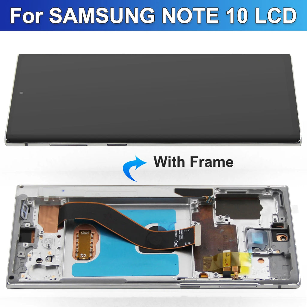 100%Tested Note 10 Display Screen, for Samsung Note 10 N970 SM-N970F SM-N9700 LCD Display Touch Screen Digitizer with Frame
