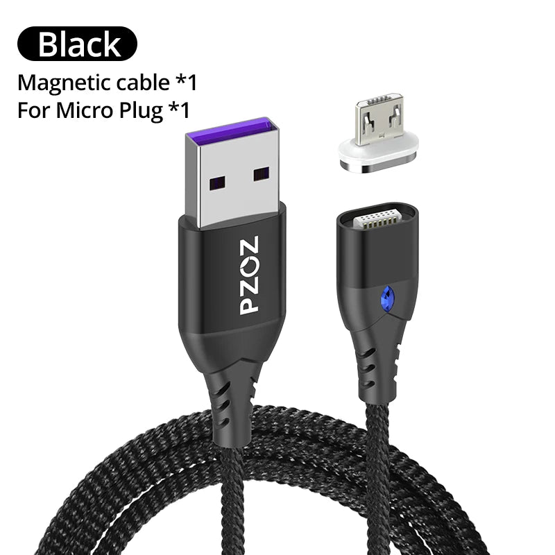 PZOZ 5A Magnetic Cable Type C Super Fast Charging Micro USB Cable USB C Magnet Charger For iPhone Huawei Xiaomi Phone Wire Cord