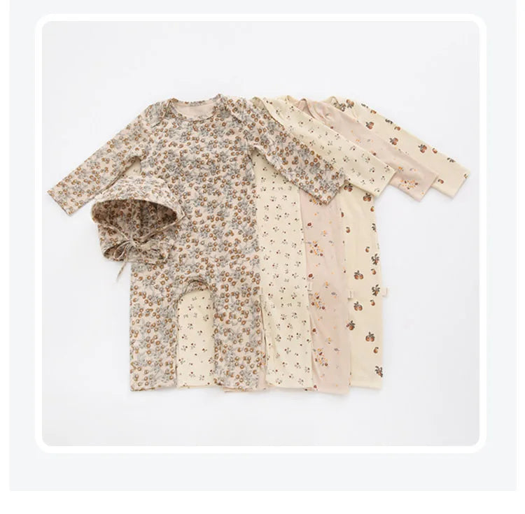 0-24M Newborn Kid baby Boys Girls Clothes Spring Print Romper Cute Sweet Cotton Jumpsuit Long Sleeve Cotton Fall Baby Outfit