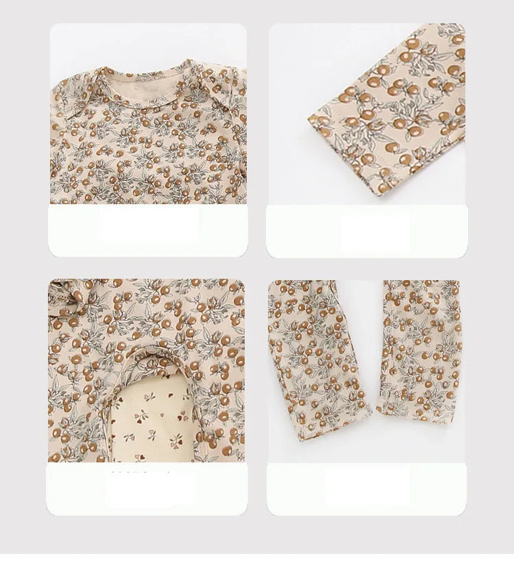 0-24M Newborn Kid baby Boys Girls Clothes Spring Print Romper Cute Sweet Cotton Jumpsuit Long Sleeve Cotton Fall Baby Outfit