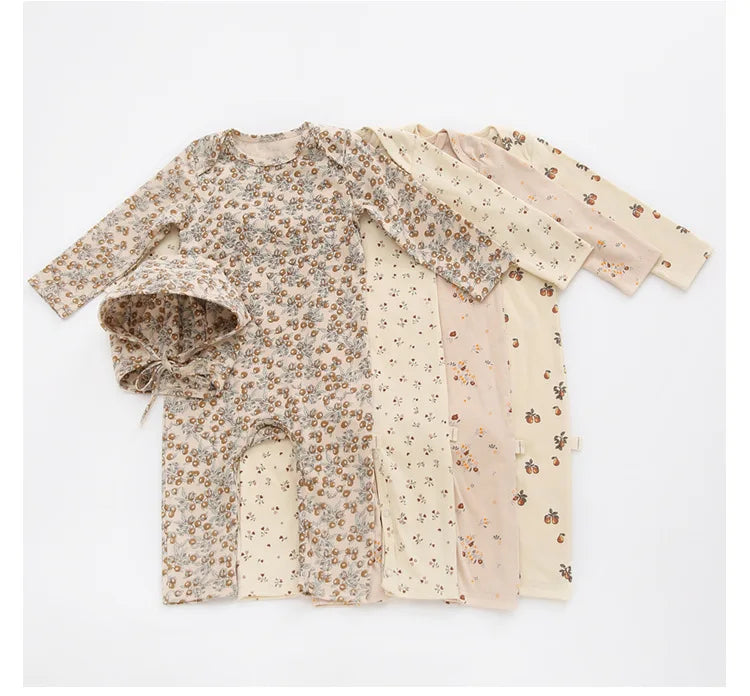 0-24M Newborn Kid baby Boys Girls Clothes Spring Print Romper Cute Sweet Cotton Jumpsuit Long Sleeve Cotton Fall Baby Outfit