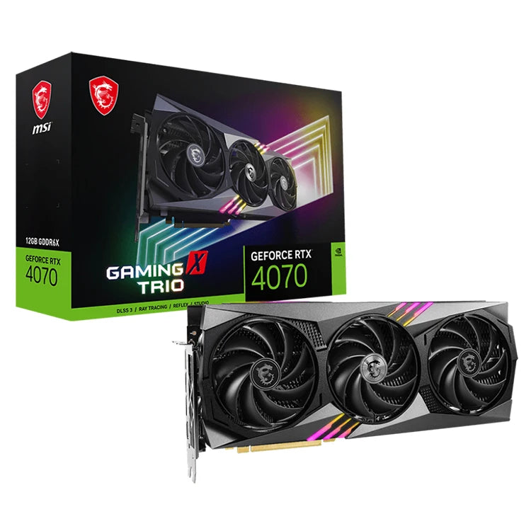 Used MS'I GeForce RTX 4070 GAMING X TRIO 12G Graphics Card With 12GB GDDR6X 192 Bit Memory Support OverClock