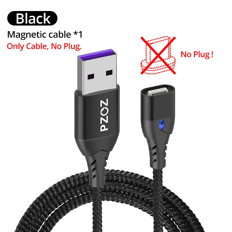 PZOZ 5A Magnetic Cable Type C Super Fast Charging Micro USB Cable USB C Magnet Charger For iPhone Huawei Xiaomi Phone Wire Cord