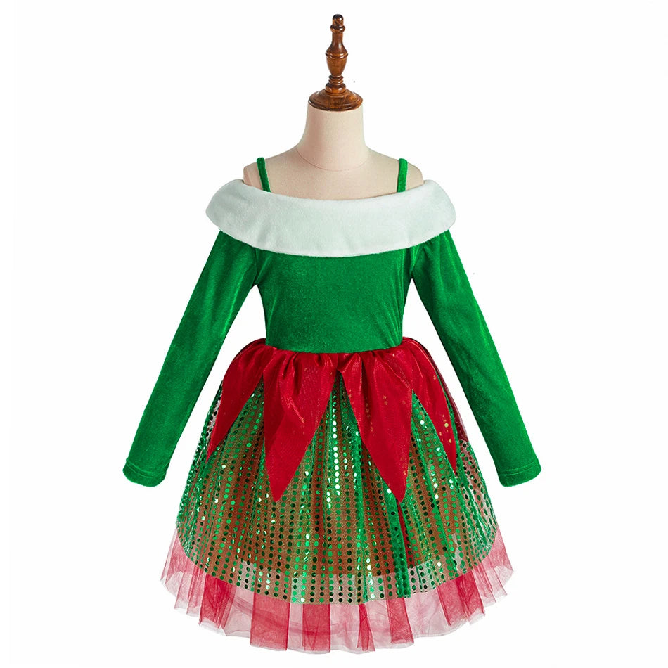 Baby Girl Clothes Pajamas Sets Boys Tops Set Child Christmas Gift Carnival Party Dress Kids Halloween Elf Cosplay Costumes Suit