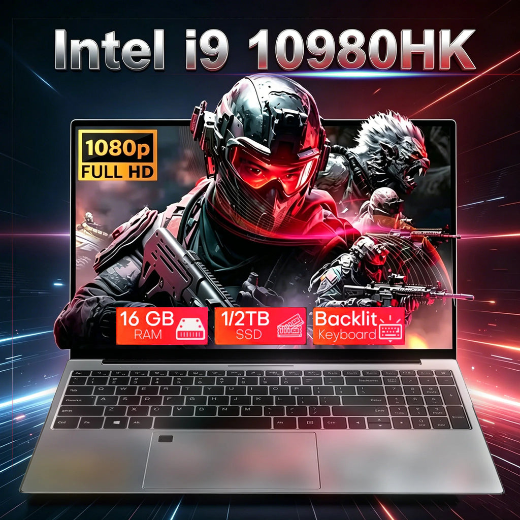 2026 15.6" Gaming Laptop Computer Intel Core i9 10980HK Windows 11 Pro PC Gamer 16GB RAM 1/2TB SSD Notebook PC Portable Laptops