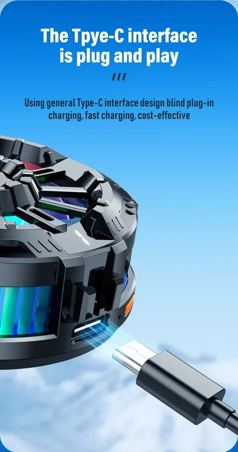 Cooling Magnetic Wireless Chargers Universal Mobile Phone Radiator Back Clip Fan for IPhone 17 16 15 13Pro Max Samsung Xiaomi
