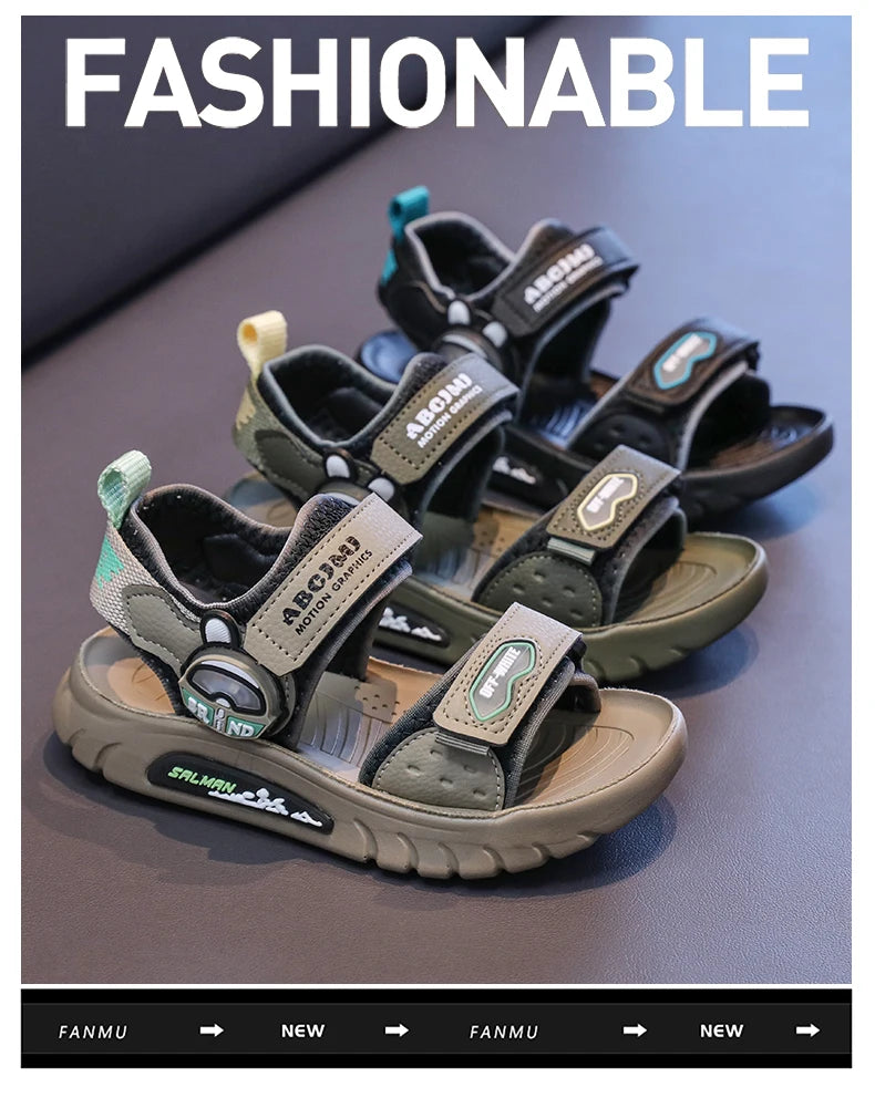 Summer Sandals for Boys Casual Beach Shoes Breathable Sport Sandals Comfortable Soft Sole Kids Shoes Fashion Non-slip Sandalias
