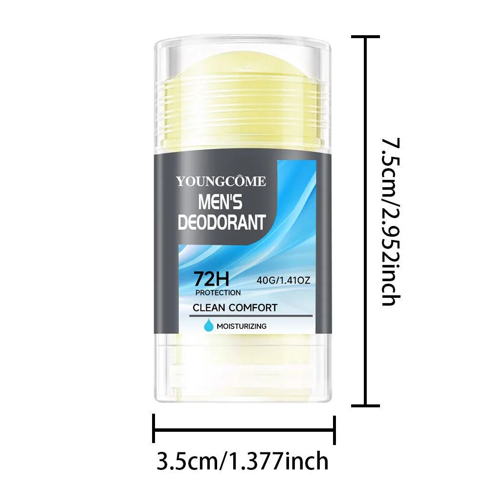 Deodorant Stick Natural Deodorant for Men, Anti Sweating Keep Drying Lasting Fragrance Remove Armpit Odor Underarm Refresh Stick