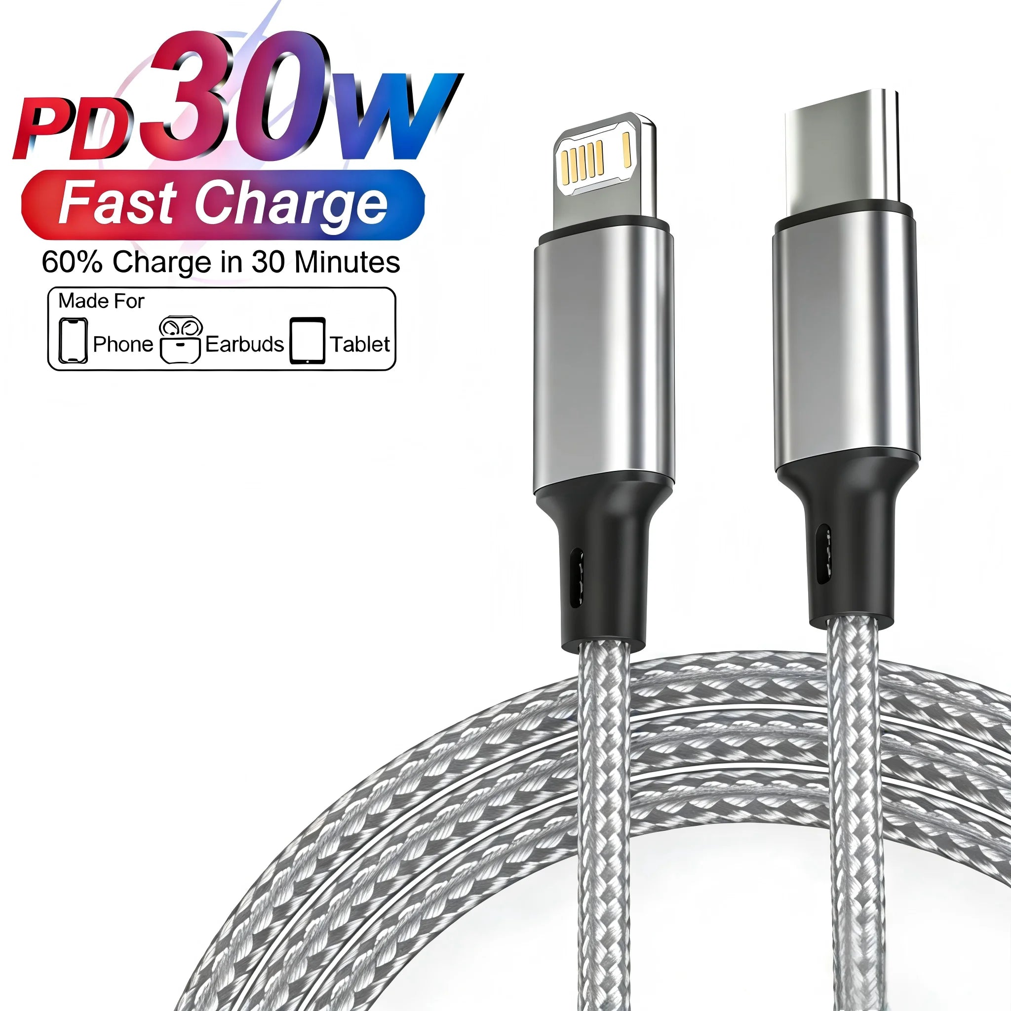 PD 30W USB Cable For iPhone 14 13 12 11 Pro Max 7 8 14 Plus XS XR Fast Charging USB C Cable Charger Date Wire Accessories