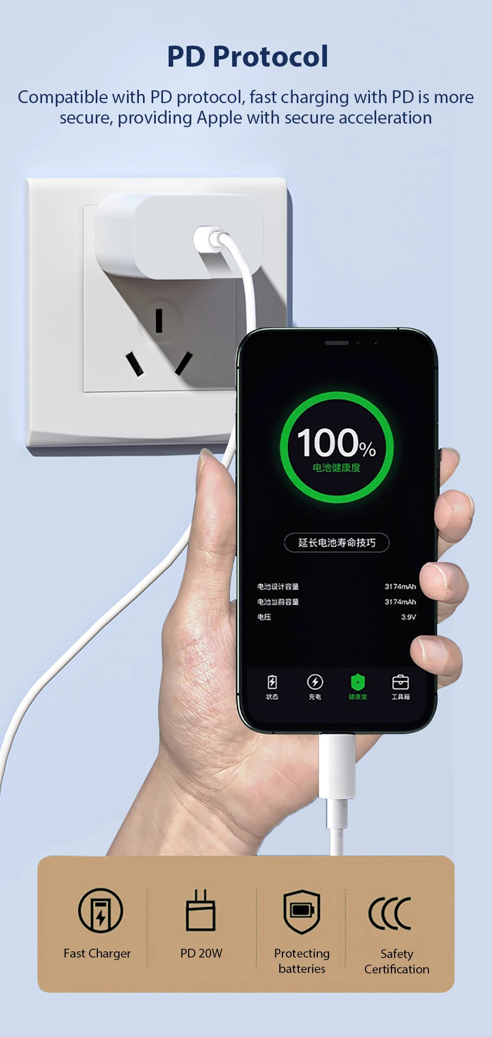 30W PD Fast Charger For iPhone 14 13 12 USB C To Lightning Quick Charging Cable For iPhone 17 16 15 Pro Max Type C Power Adapter