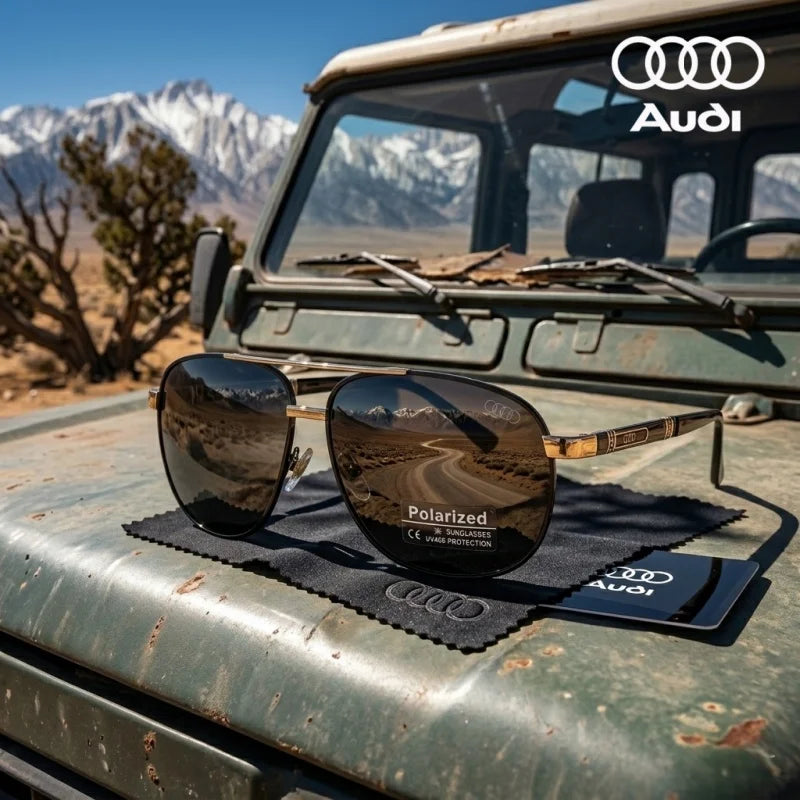AUDI Polarized Sunglasses With Original Box Men Luxury Designer Driving Sun Glasses Male Pilot Eyewear UV400 Goggles for Gift