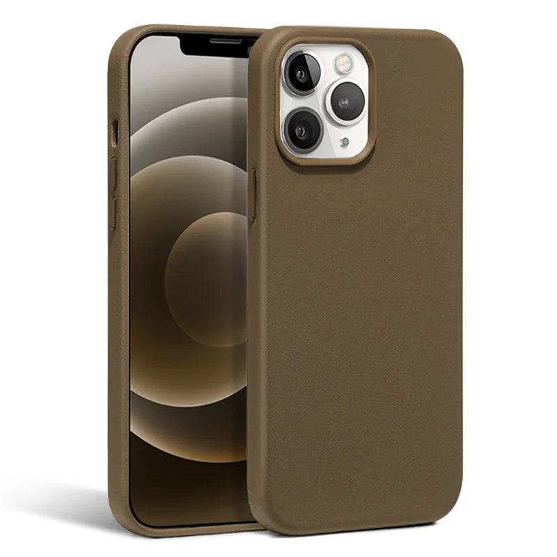 Luxury Leather Case For iPhone 15 14 13 Pro Max Plus Mini For Magsafe Magnetic Wireless Charging With Animation Phone Accessorie