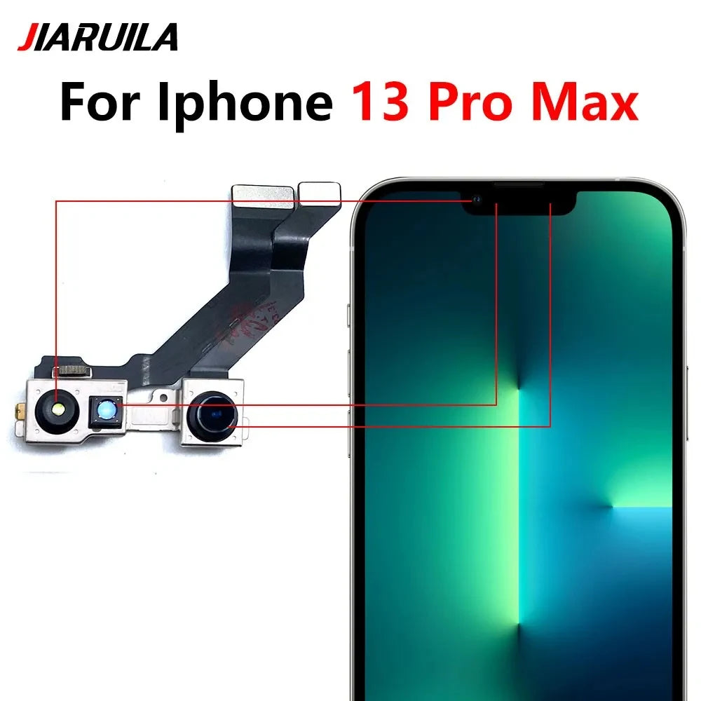 New Front Camera For iPhone 11 12 13 14 15 Pro 11Pro 12Pro 13Pro Max Mini Plus Flex Cable Facing Replacement Parts