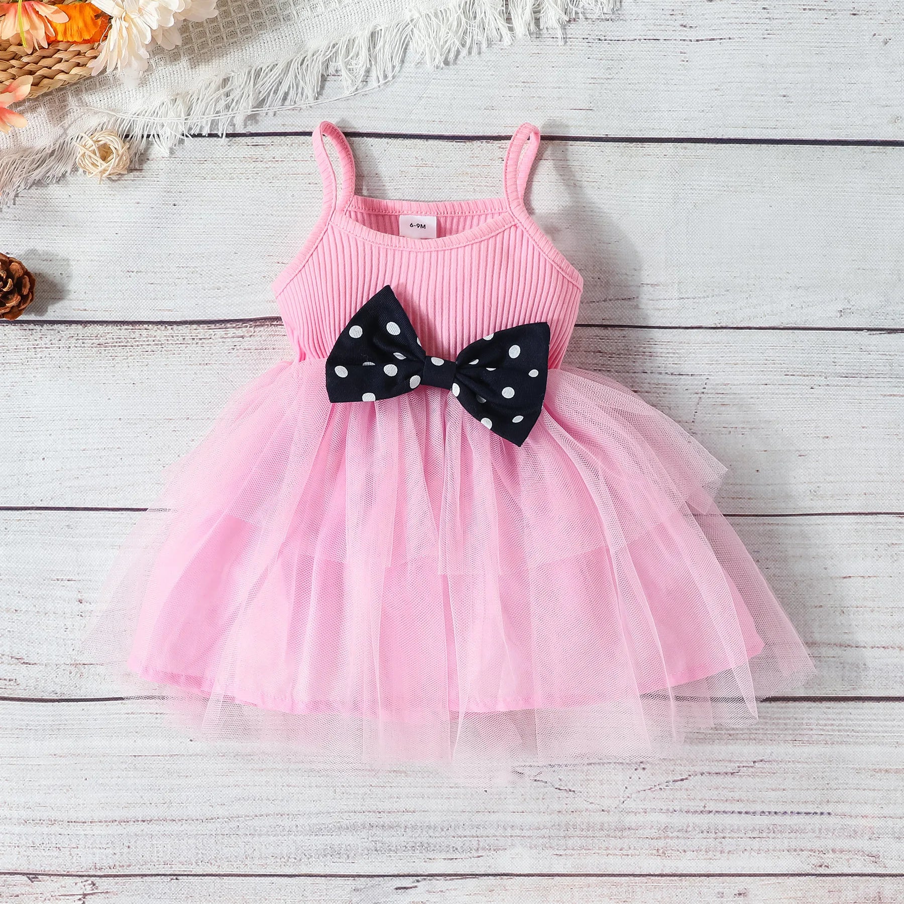 Prowow 3-24M Infant Baby Dresses Polka Dots Coat Jacket+Sleeveless Princess Mesh Dress Newborns Cute Baby Clothes Outfit Sets