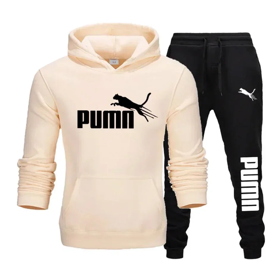 2025 New Autumn and Winter Men's Pullover Hoodie and Pants Two-Piece Set Fashionable Trendy Fitness Casual Sportswear