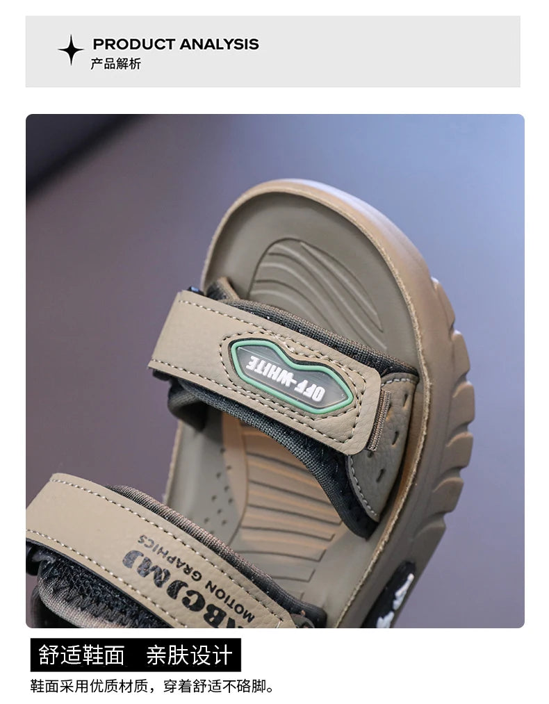Summer Sandals for Boys Casual Beach Shoes Breathable Sport Sandals Comfortable Soft Sole Kids Shoes Fashion Non-slip Sandalias