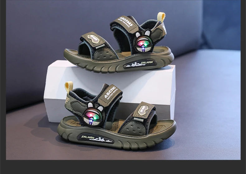 Summer Sandals for Boys Casual Beach Shoes Breathable Sport Sandals Comfortable Soft Sole Kids Shoes Fashion Non-slip Sandalias