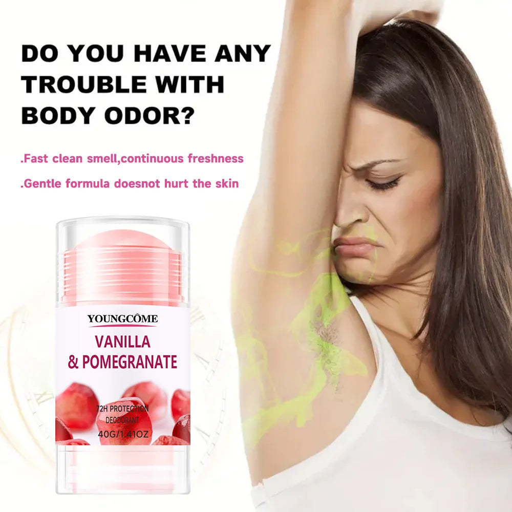 Aluminum Free Deodorant for Women 1/5 Count Pomegranate and Lemon Verbena 72 hour odor protection Whole Body Deodorant Sticks