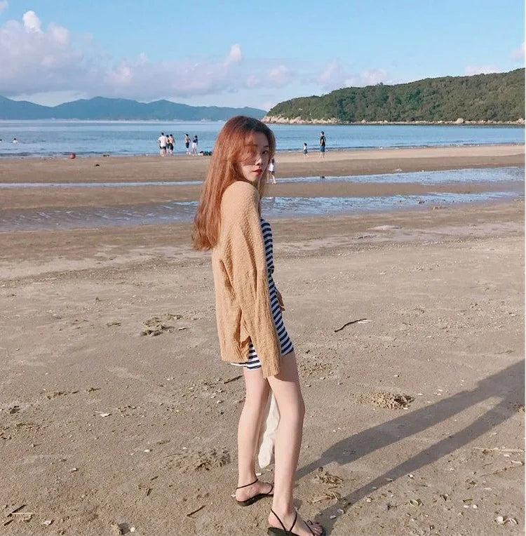 Knitted Cardigan women plus size Summer cardigan Sweater women Loose Hollow coat kardigan Sweter Cardigans korean top