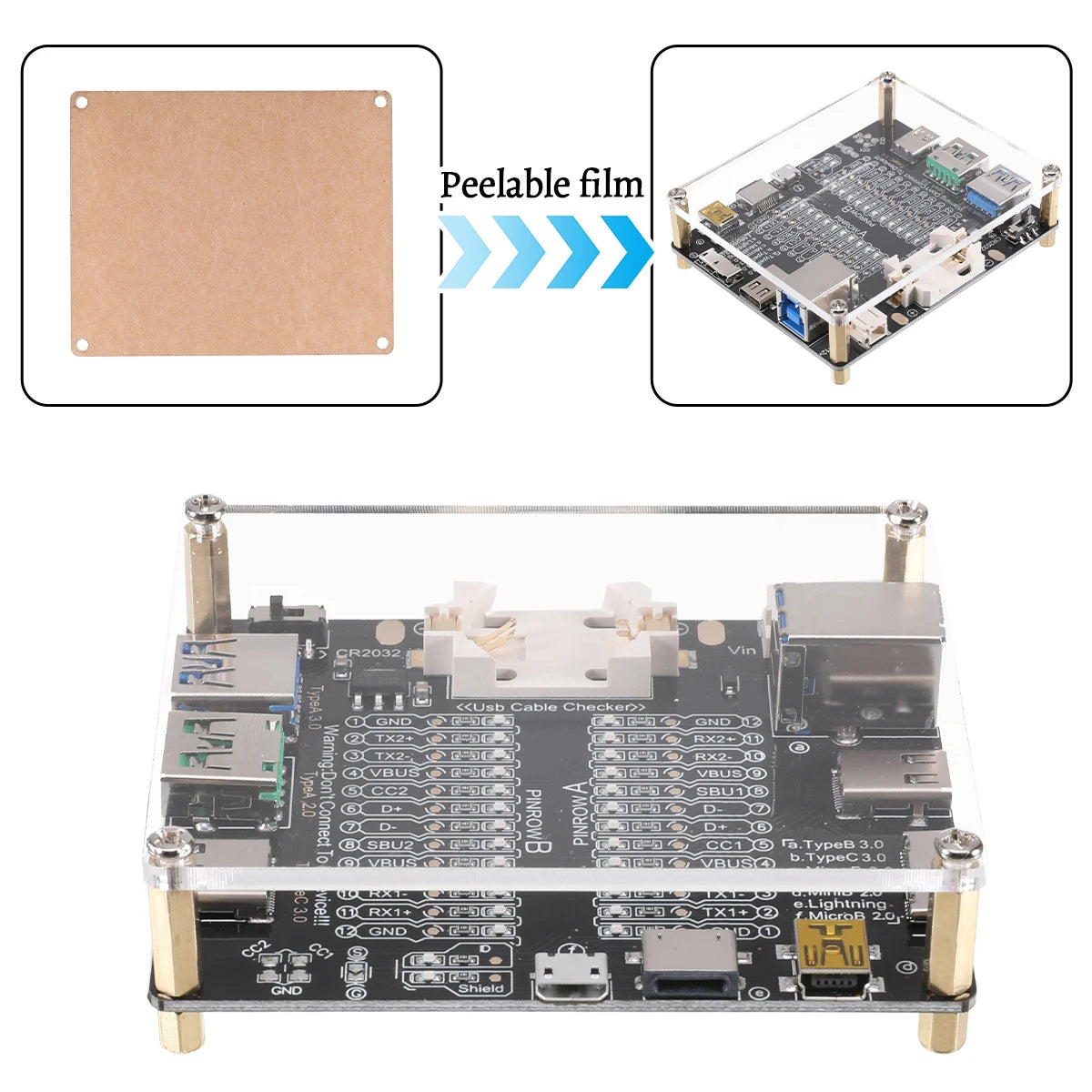 USB Cable Data Line Test Board Cable Checker USB Cable Tester Short Circuit On-Off Switching For Type-C Test Board Tool