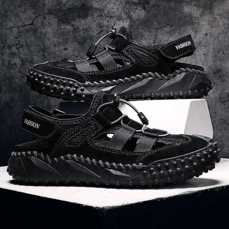 Summer Men Sandals Genuine Leather Mens Casual Shoes Outdoor Men Leather Sandals for Men Beach Shoes Roman mens Shoes