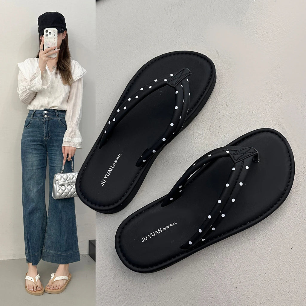 Women's Sandals Summer New Beach Flat Shoes Casual Comfortable Non-Slip Wear-Resistant Slippers Zapatillas Mujer