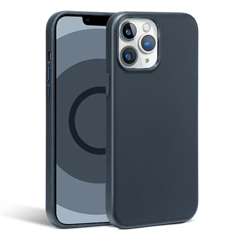 Luxury Leather Case For iPhone 15 14 13 Pro Max Plus Mini For Magsafe Magnetic Wireless Charging With Animation Phone Accessorie