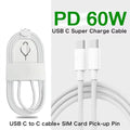 1-50Pcs 60W USB C to Type C Weaving Cable For Apple iPhone 11 12 13 14 15 16 Pro Max Plus Fast Charging Cable Phone Accessories