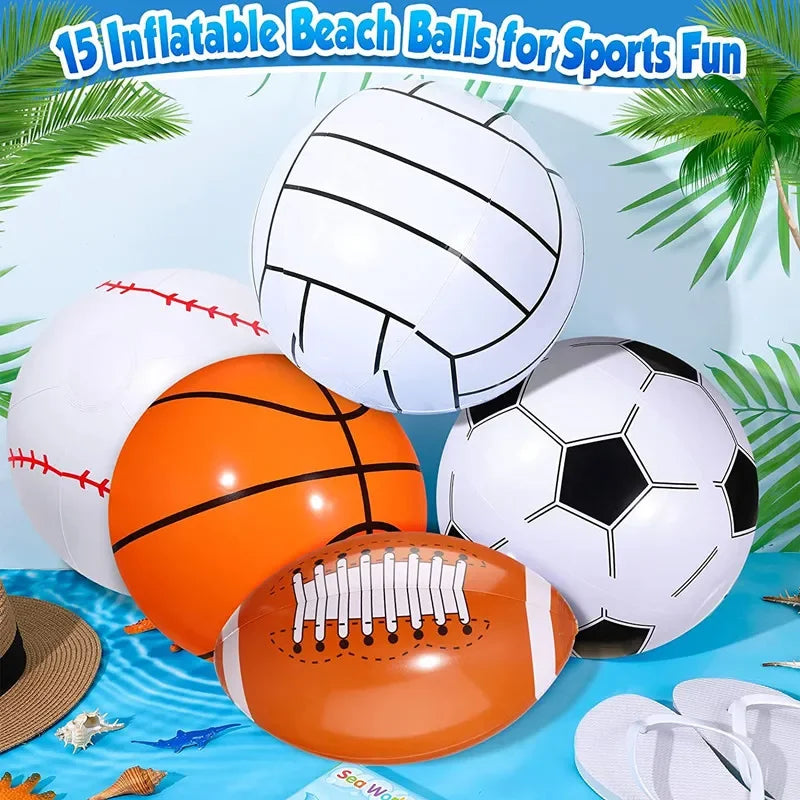Inflatable Beach Ball Football Baseball Rugby Basketball Swimming Pool Inflatable Toy Ballon Hello Summer Sports Kids Gift Balon