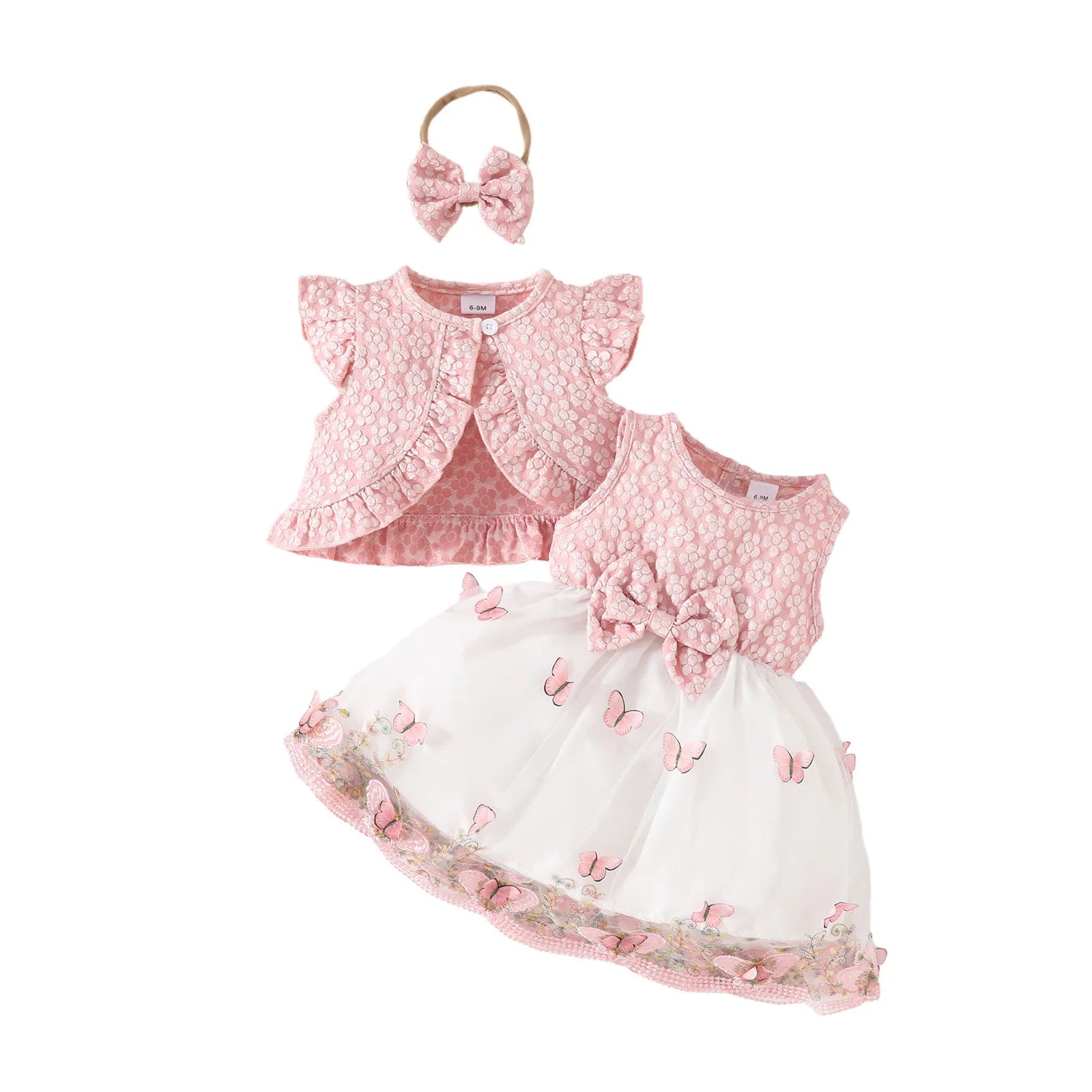 Ceeniu Baby Dresses For Birthday Long Sleeve Ruffles Bow Butterfly Party Dress For Girls 2024 Toddler Newborn Girl Clothes 2024