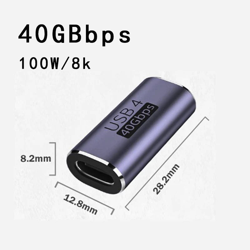 USB4.0 40Gbps U-Shape Straight Angle 240W 5A USB C to Type C Fast Charging Converter USB C Data Adapter For Macbook 8K60HZ