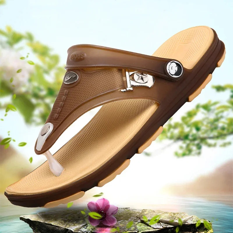 Summer Sandals Men Slippers Outdoor Beach Casual Shoes Zapatos De Hombre Indoor Durable Anti Slip Peep Toe New