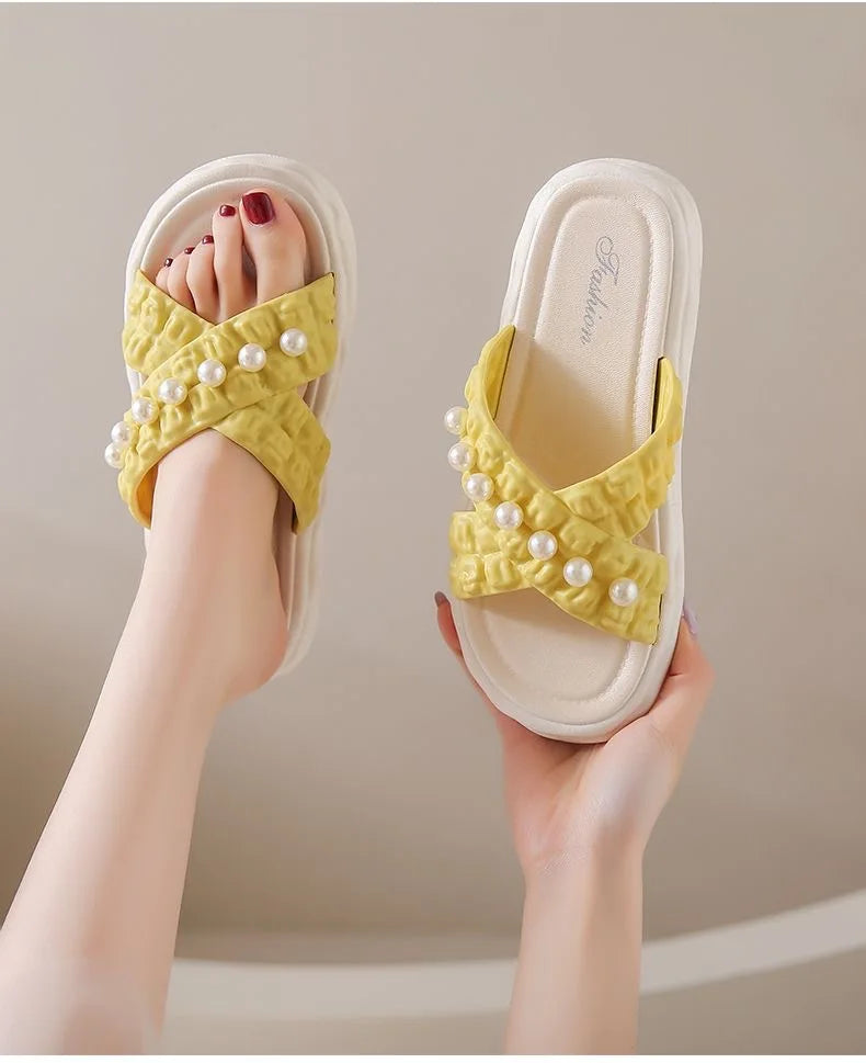 Summer Fashion Sandals Women Beach Platform Slippers Thick Bottom Anti-Skid Lightweight Female Slip-on Shoes Sandalias