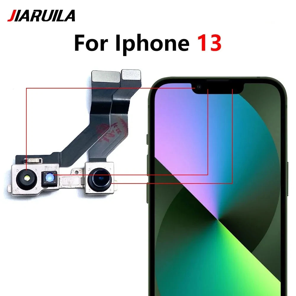New Front Camera For iPhone 11 12 13 14 15 Pro 11Pro 12Pro 13Pro Max Mini Plus Flex Cable Facing Replacement Parts