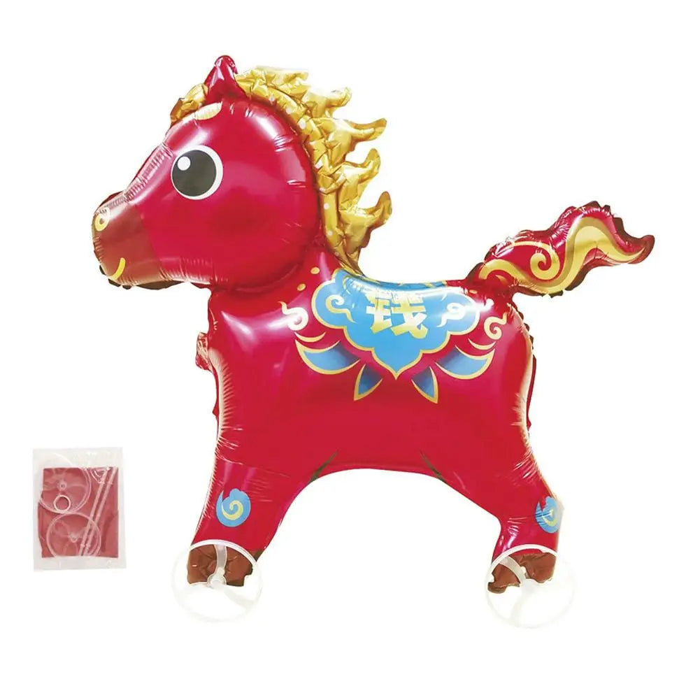 1pc Cartoon Animal Ballons With Wheels Outdoor Yard Walking Balloons Party Decor Props Photo Gifts Baby Shower Toy Kids Birthday
