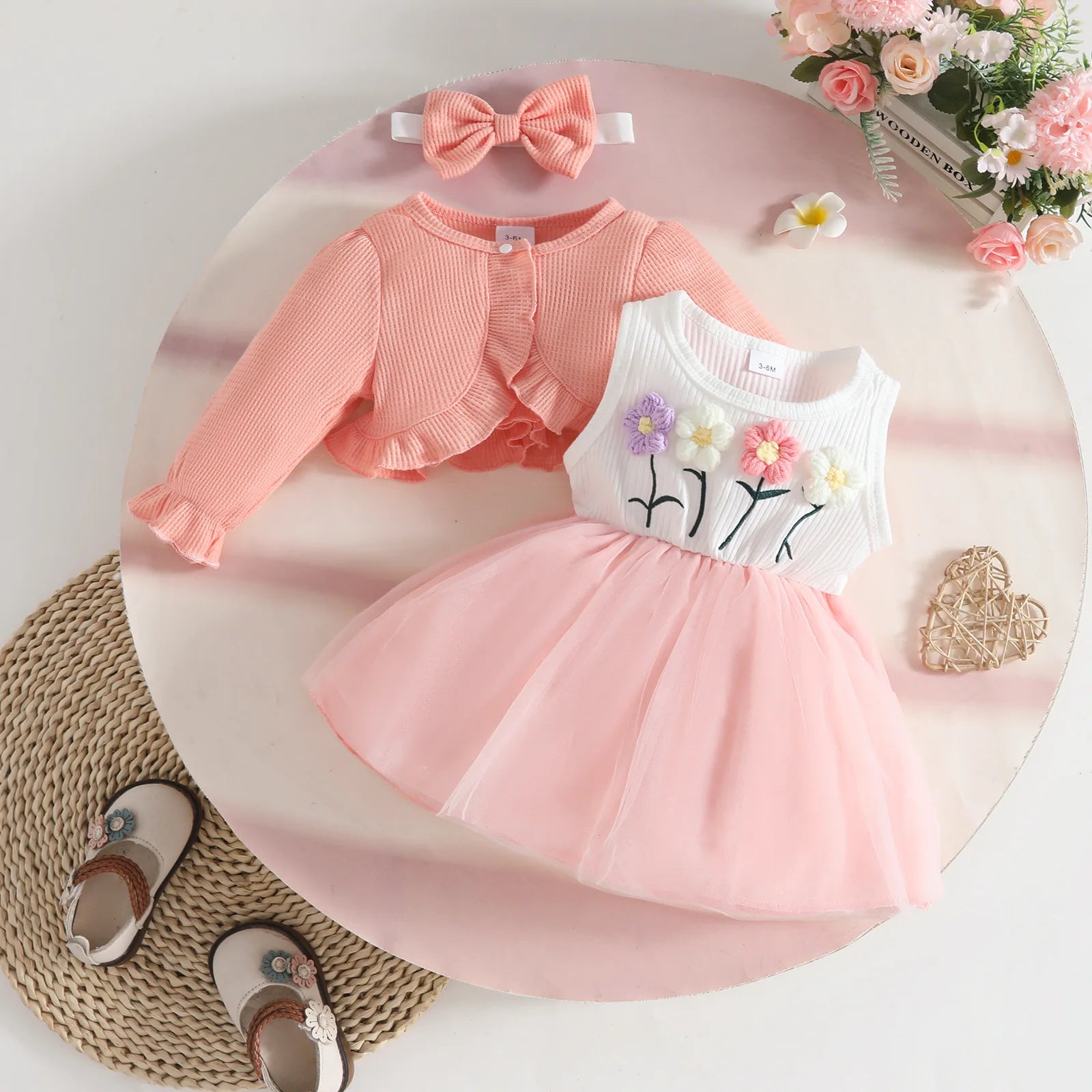 Prowow 0-3Y New Year Baby Dresses Green Velvet Coat Cardigan+Gingerbread Man Dress For Newborns My First Christmas Baby Clothes
