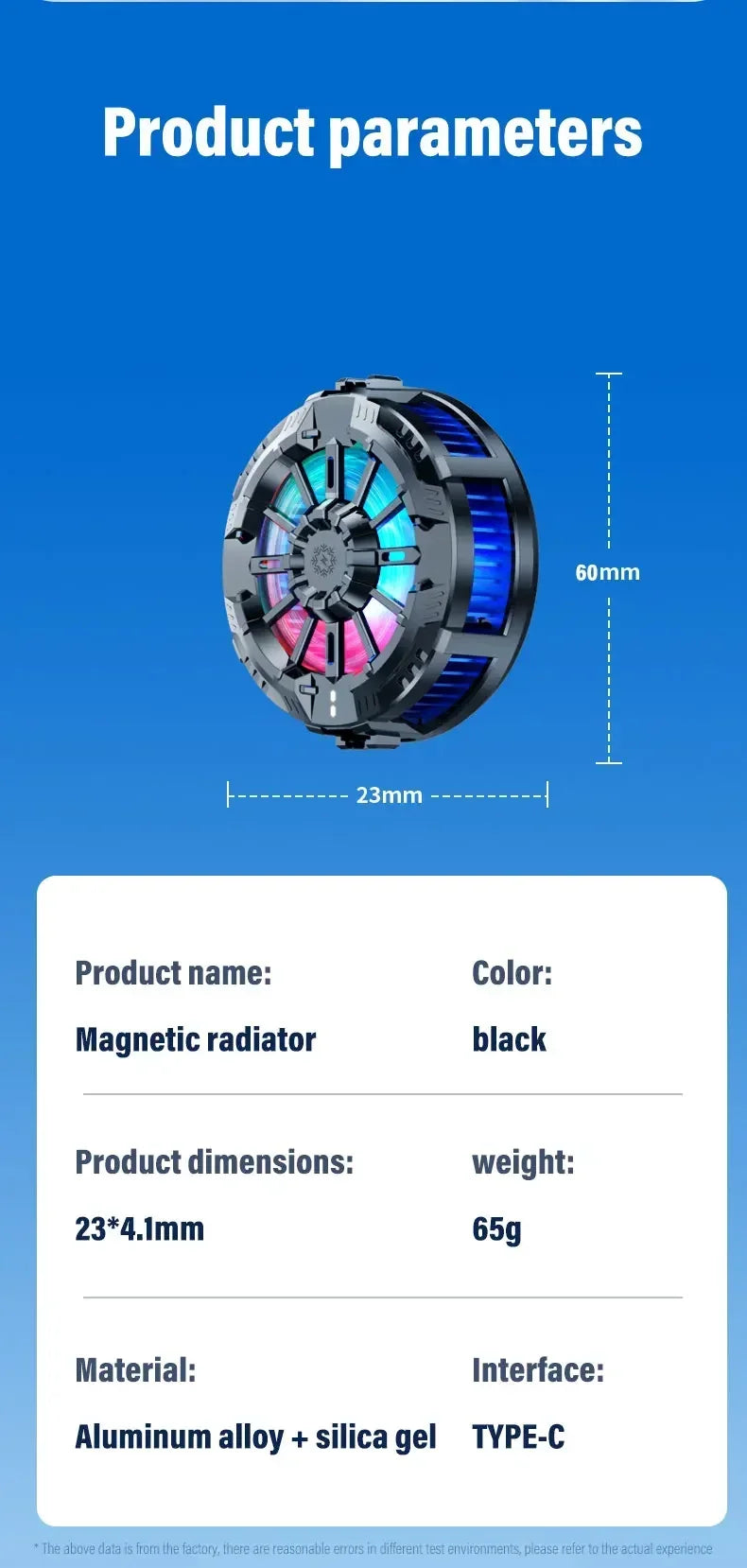 Cooling Magnetic Wireless Chargers Universal Mobile Phone Radiator Back Clip Fan for IPhone 17 16 15 13Pro Max Samsung Xiaomi
