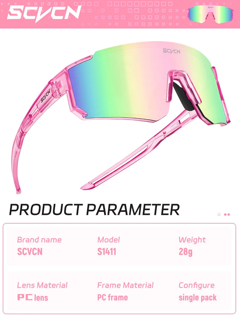 SCVCN Fsshion Sunglasses Street Cycling Glasses Bike Men UV400 Sports MTB Outdoor Bicycle Women Sunglasses Multi Color Riding