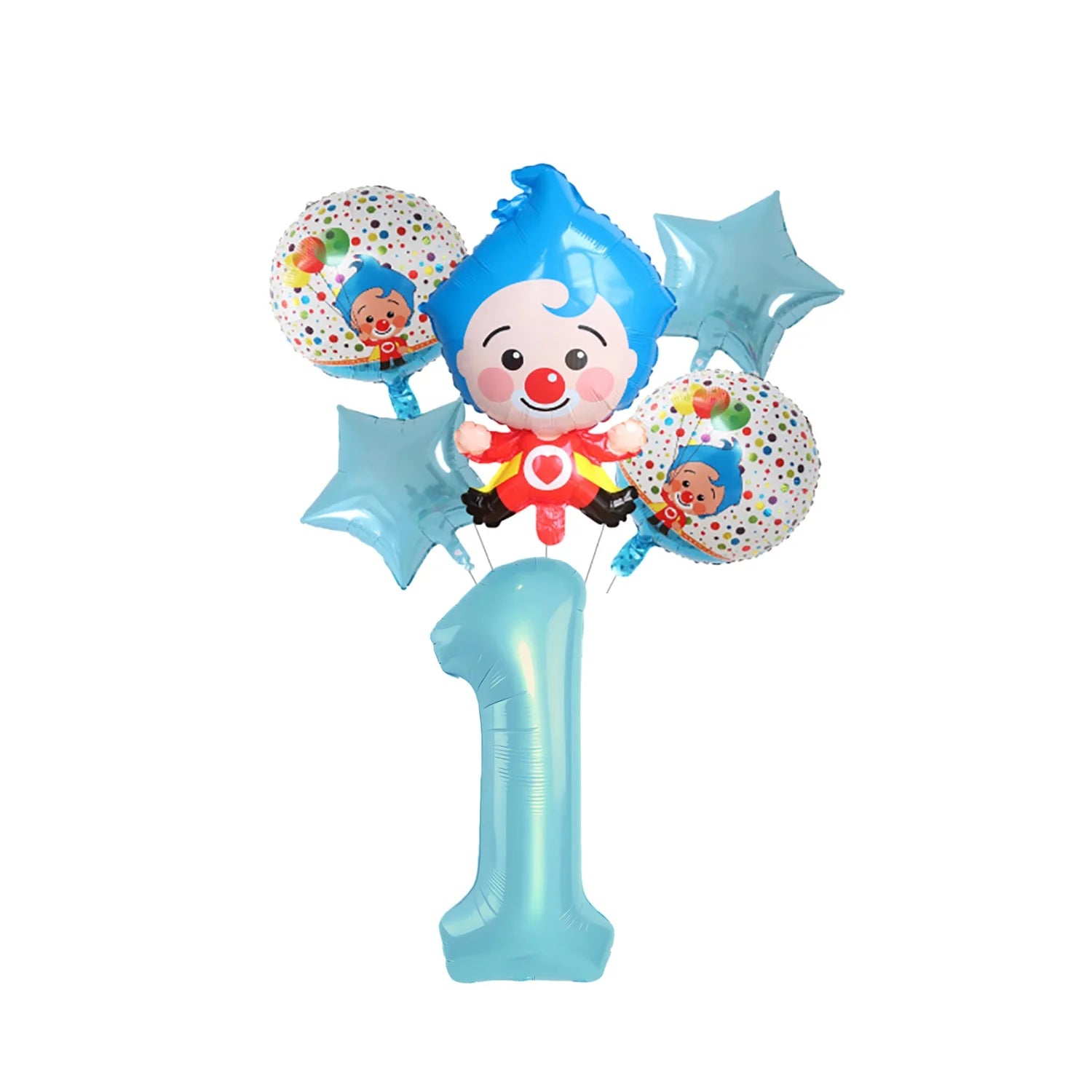 Catoon Clown Birthday Party Decoration Cute Tableware Cup Plate Balloon Banner Backdrop Gift Bag Favors for Kids Baby Supplies