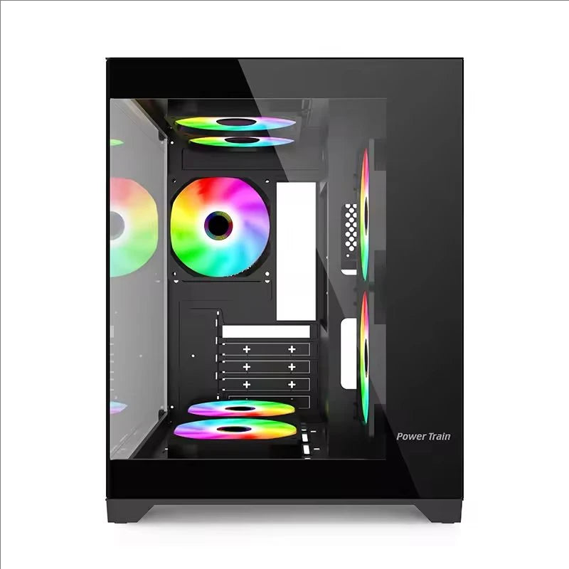 Power Train Coloured Glaze PC case Desktop 270° Sea View Room No pillars 240 water cooled Computer case