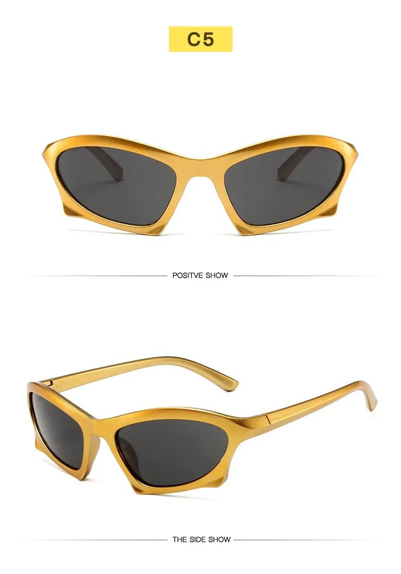 Luxury Punk Sports Sunglasses Women Brand Designer Y2K One Piece Sun Glasses Men Goggle Shades UV400 Fashion Eyewear