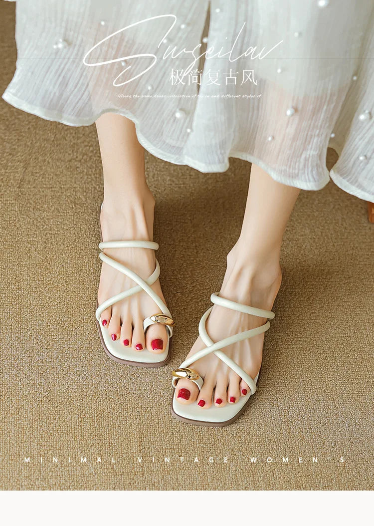 Women's summer sandals for outdoor wear2026New low-heeled women's slippers