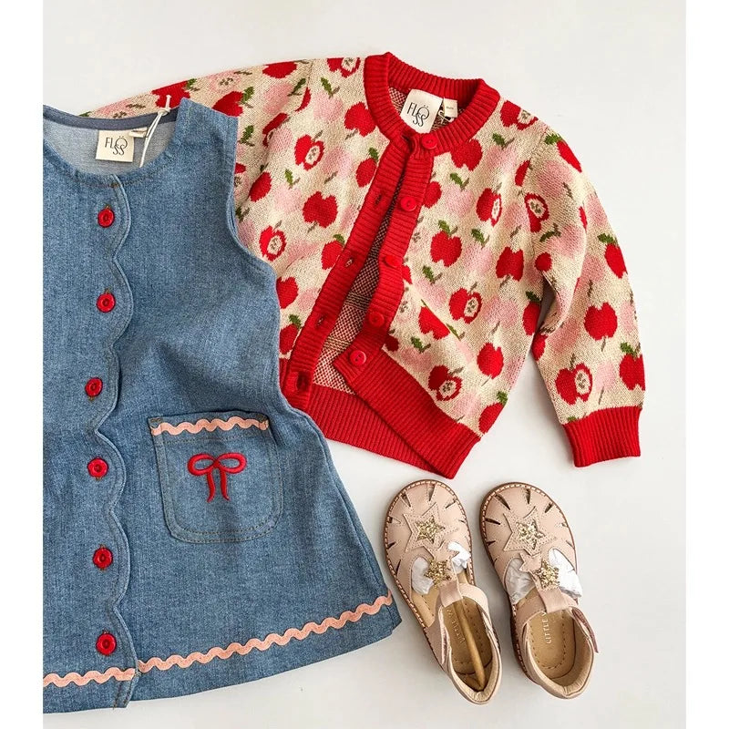 Knitted Sweater FL Brand Christmas Winter Baby Dresses Cardigan Toddler Girls Clothes Casual Dress Long Sleeve Tops and Pants