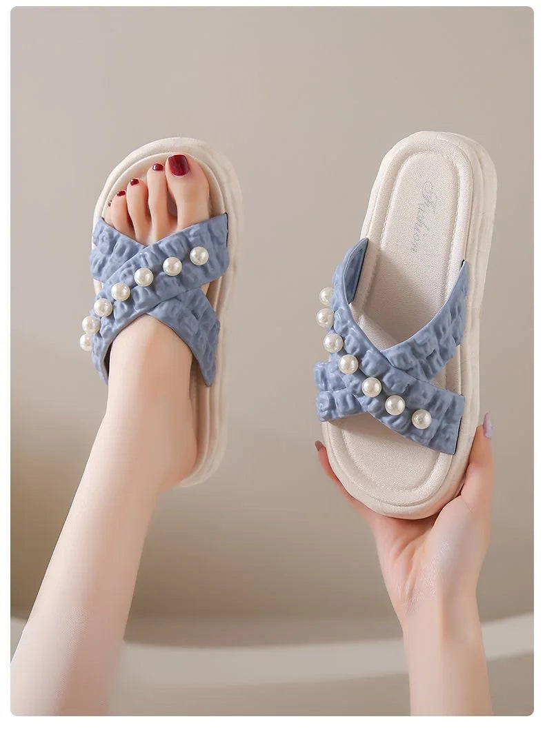 Summer Fashion Sandals Women Beach Platform Slippers Thick Bottom Anti-Skid Lightweight Female Slip-on Shoes Sandalias