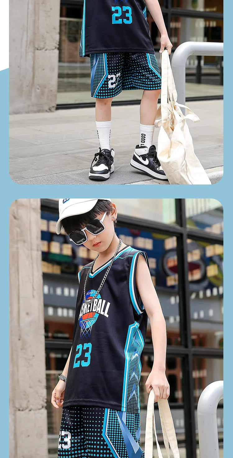 Children Team Training Uniform Kids Basketball Jersey Quick-drying Boy and Girls Comfortable Shirt  Child Sportswear Tracksuits
