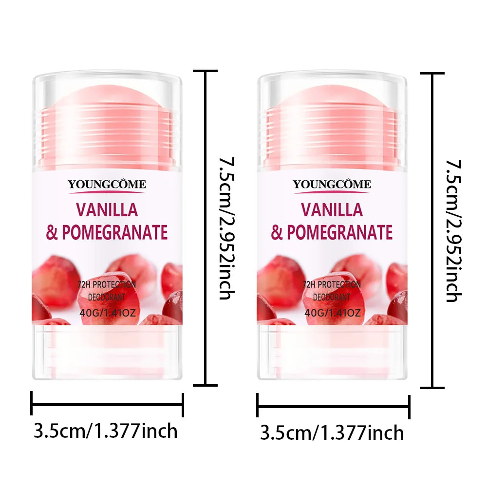 Aluminum Free Deodorant for Women 1/5 Count Pomegranate and Lemon Verbena 72 hour odor protection Whole Body Deodorant Sticks