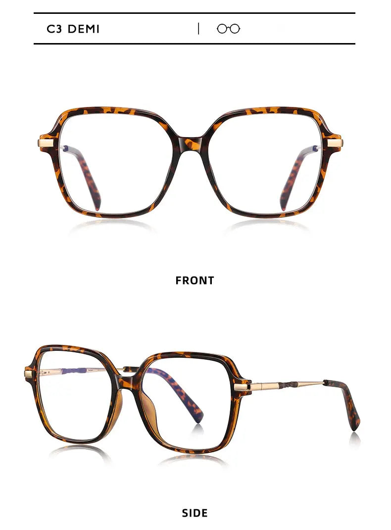 KANSEPT Square Large Frame Women's Glasses Anti-Blue Light Reading Glasses Customizable Prescription Luxury Mens Lenses to Read