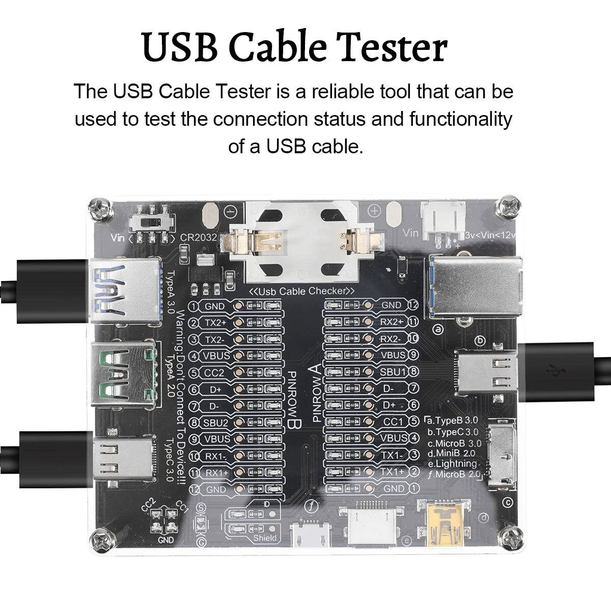 USB Cable Data Line Test Board Cable Checker USB Cable Tester Short Circuit On-Off Switching For Type-C Test Board Tool